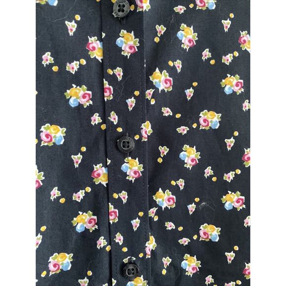 Brooks Brothers Red Fleece Womens Medium Black Button Down Floral Long Sleeve - Picture 4 of 4